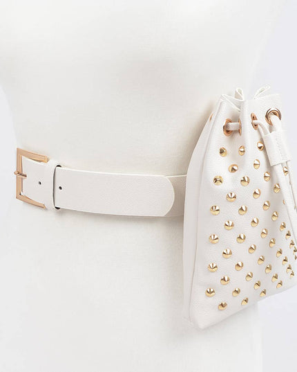 Faux Snake Belt W/studded Bag