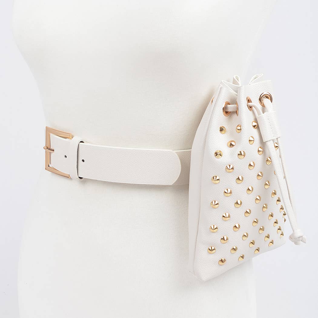 Faux Snake Belt W/studded Bag