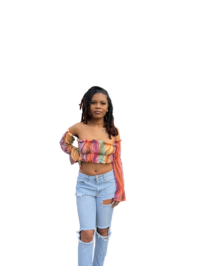 Off the Shoulder Mesh Top