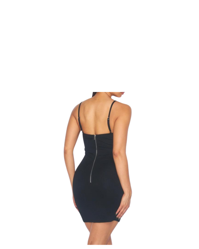 Rhinestone Fringe Mini Bodycon Dress