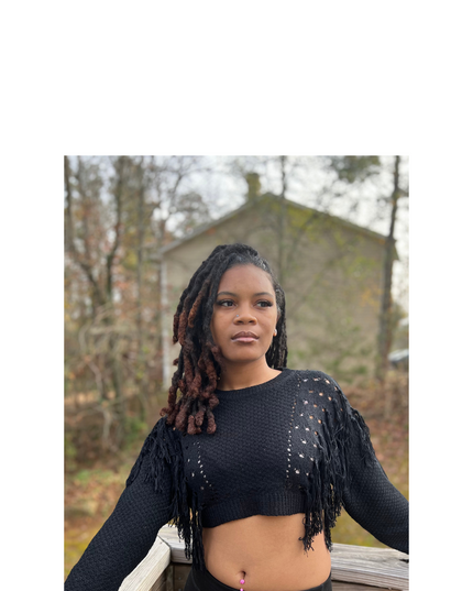Cropped Fringe Sweater