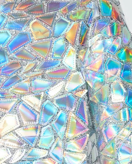 Iridescent Metallic Patch Work Jacket