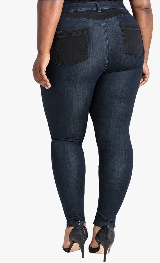 Plus Size Knee patch Blue jeans