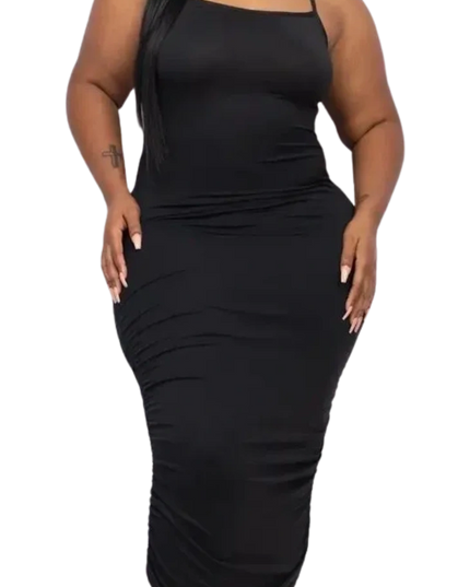 Plus Size Crisscross Back Midi Dress