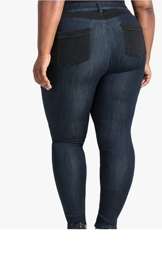 Plus Size Knee patch Blue jeans