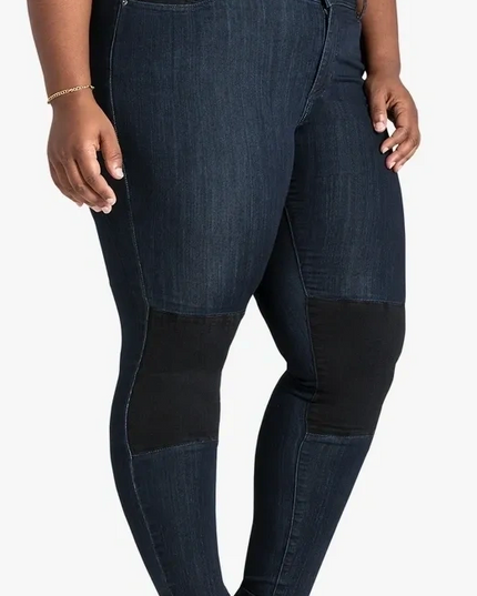 Plus Size Knee patch Blue jeans