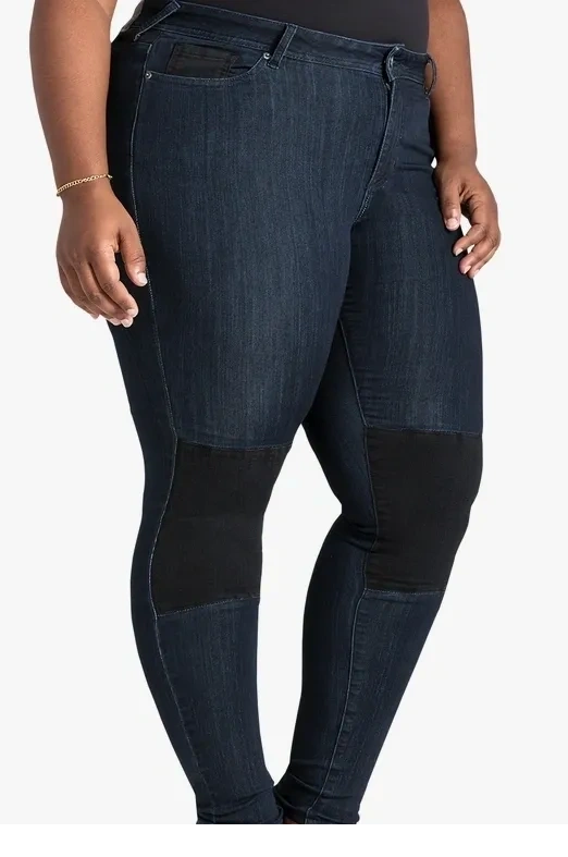 Plus Size Knee patch Blue jeans