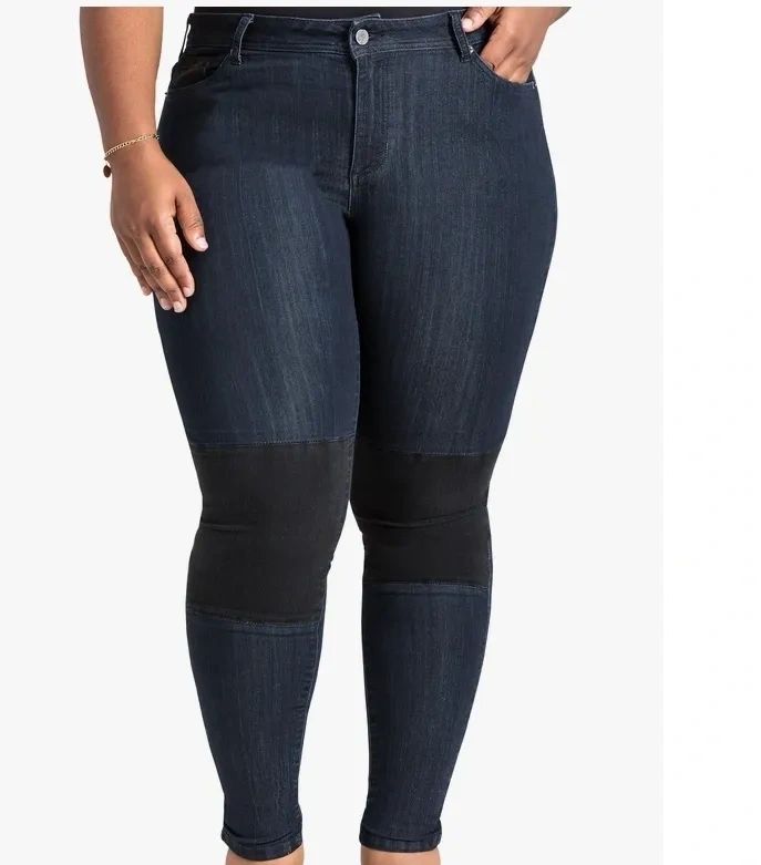 Plus Size Knee patch Blue jeans